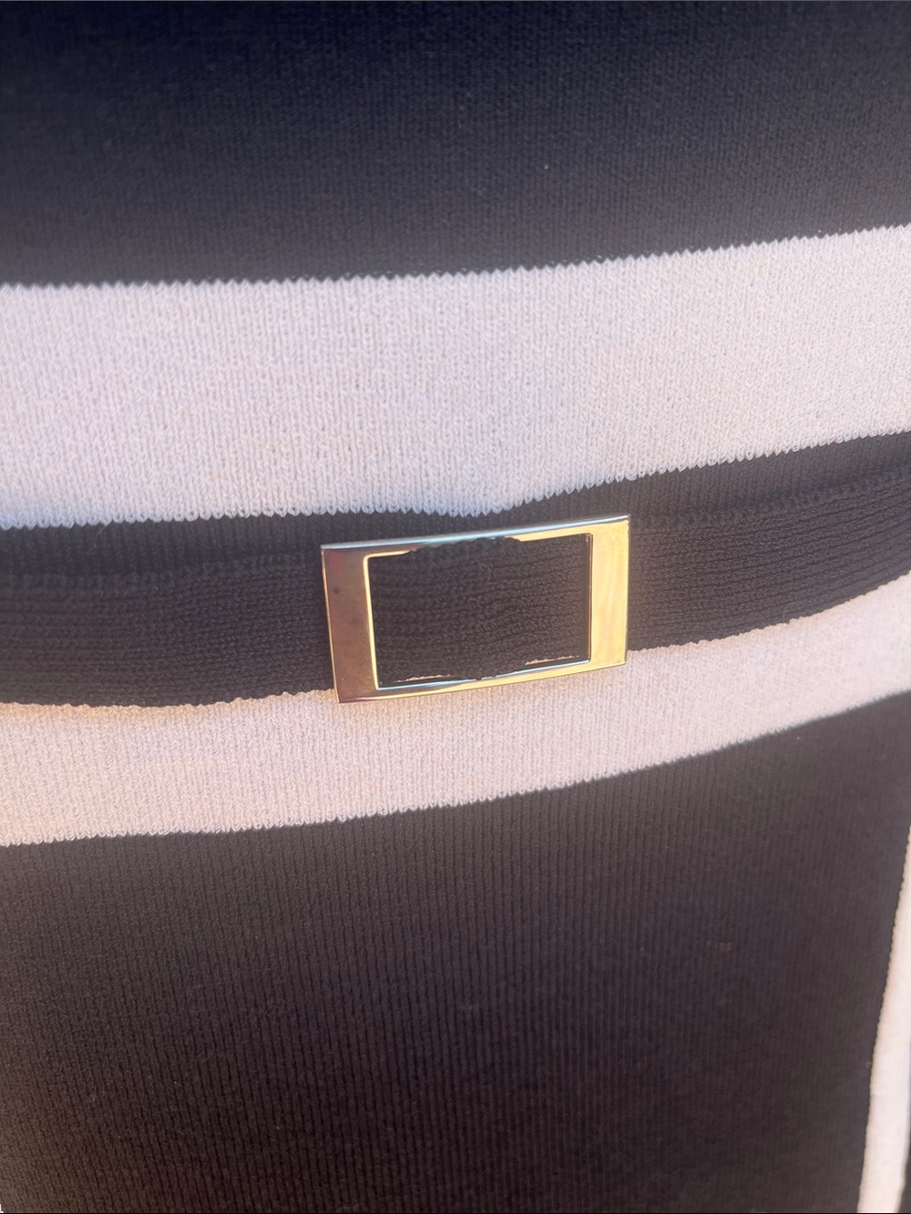 Cable & Gauge Black Knit Long-Sleeve Top with White Trim - Picture 3 of 7